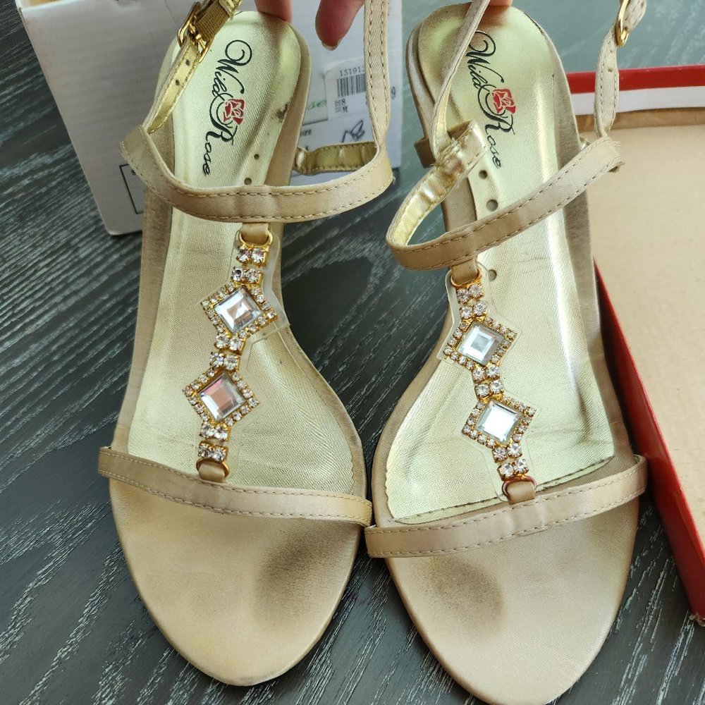 Wild Rose Gold Dressy Sandals